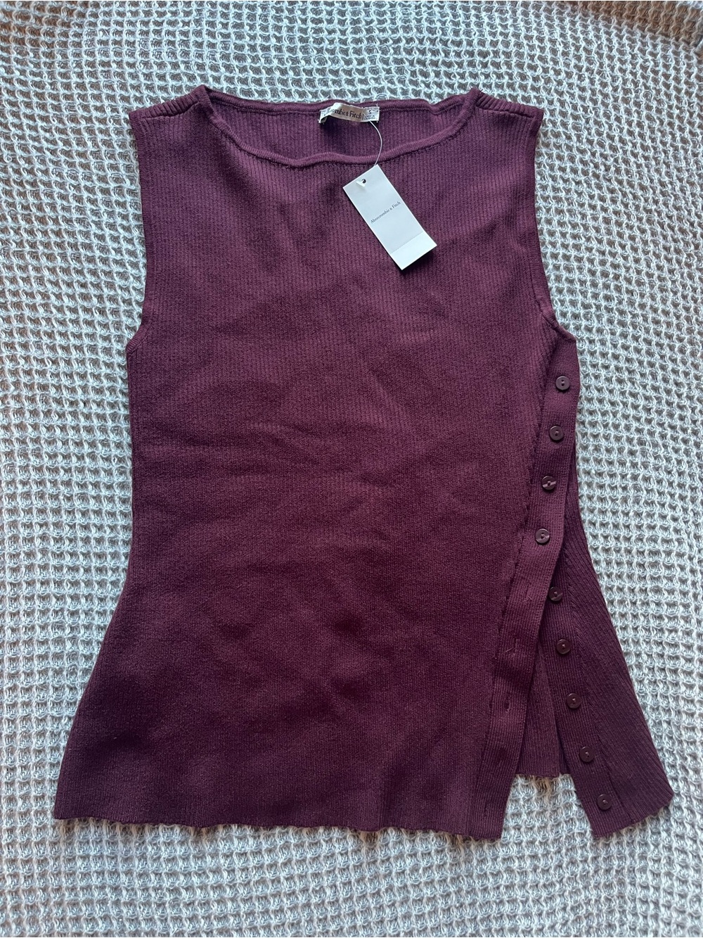 Abercrombie & Fitch Asymmetrical Button Sweater Tank